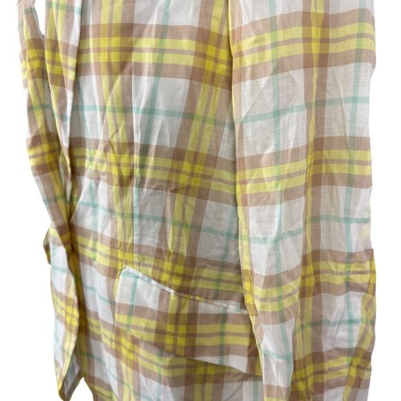 Rag & Bone 100% Cotton Plaid Yellow Margot Blazer NWT Longline Jacket sz 8 - Picture 9 of 16